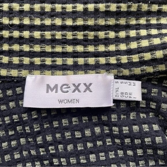 Vintage 90s Green Black Gingham Check Long Sleeve Knit Button Shirt Top - S - Picture 6 of 9